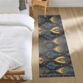 thumbnail image 3 of Yayeee Runner Rug for Bedroom 2'x6' Machine Washable Hallway Non Slip Mat, Navy Blue Art Pattern, 3 of 8