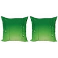 thumbnail image 1 of Ambesonne Green Throw Pillow Cover 2 Pack, Abstract Art Water Drops, 18", Fern Green Apple Green, 1 of 2