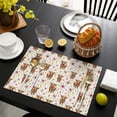 thumbnail image 3 of White Highland Cow Flower Pattern Summer Placemats Table Placemats Set Of 6-Linen Kitchen Washable Placemats Table Mats 11.8"x17.7" Non-Slip Heat Resistant, 3 of 5