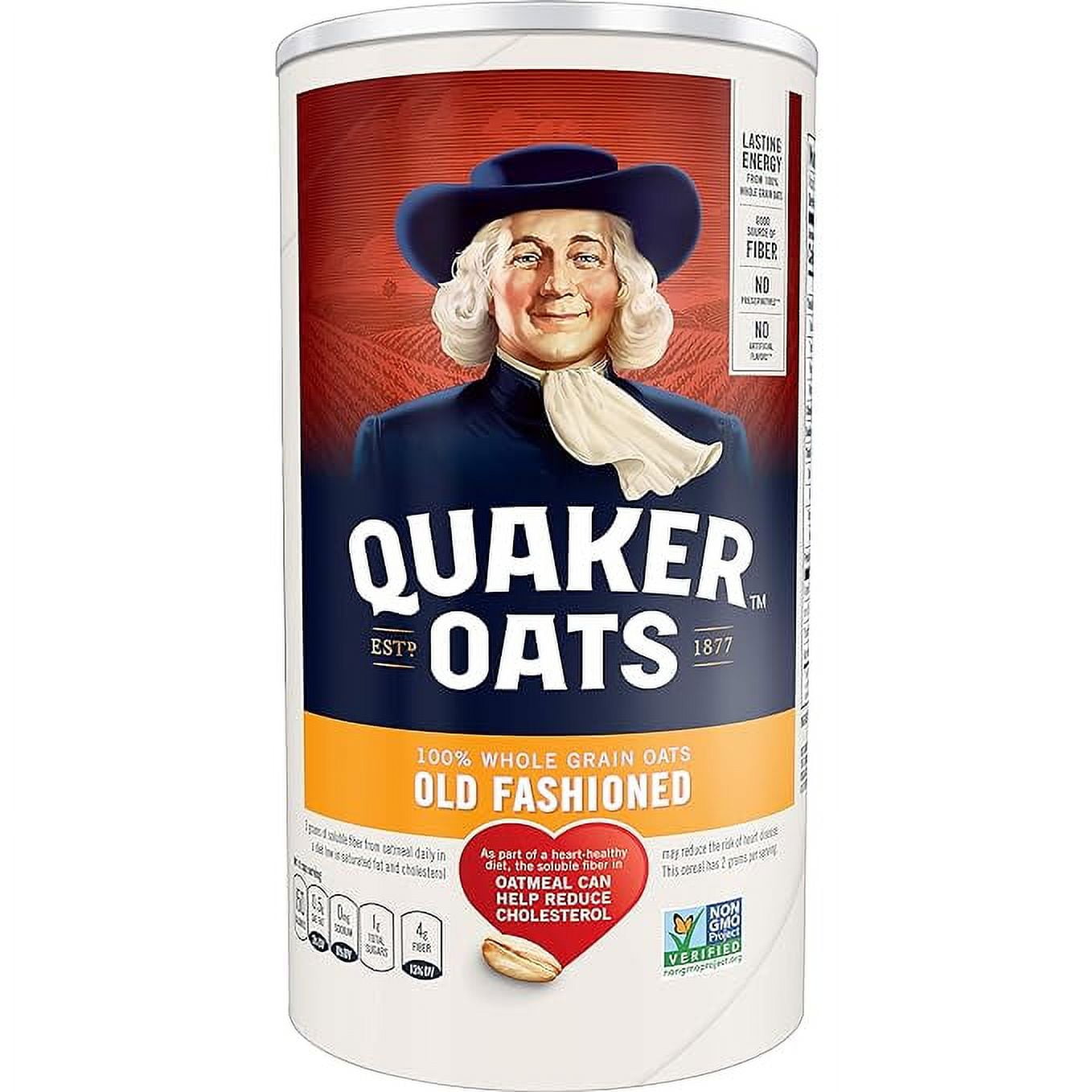 Quaker, Oats, Gluten Free, 18 oz Canister, Quick 1-Minute Oats