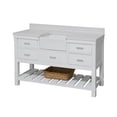 thumbnail image 3 of Charlotte 60" Single Farmhouse Bathroom Vanity with White Cabinet and Quartz Top, 3 of 6