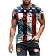 thumbnail image 2 of Vetsdori Short Sleeve Shirts for Men Stretch Navy Pullover Print Patriotic Round Neck Fashion Mens T-Shirts Stylish, 2 of 5