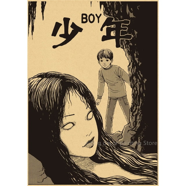 Pósteres Retro de Anime japonés de terror, Tomie Junji Ito, Papel Kraft de Manga, bricolaje, Vintage, habitación, hogar, Bar, cafetería, decoración, impresión artística, pintura de pared