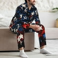 thumbnail image 7 of Picia Red Blue White Stars Pattern Men’s Long-Sleeve Sleepwear Set - Soft 2-Piece Loungewear with Pockets, Comfy PJs for Relaxing Nights-Medium, 7 of 7