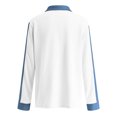 thumbnail image 4 of larppty Long Sleeve Shirts for Women Button Up Denim Collared Patchwork Pullover Tops Vintage Sweatshirt Casual Blouses (White, M), 4 of 6