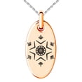 thumbnail image 1 of Gold Plated Stainless Steel Shining Star Snowflake Engraved Small Oval Charm Pendant Necklace, 1 of 1