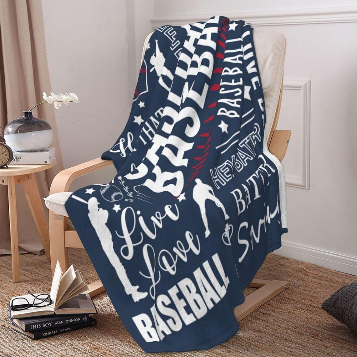 Baseball Gifts Baseball Blanket for Women and Men Soft Baseball Gifts for Girls Women Team Baseball Stuff for Girls Cozy Fleece Baseball Fuzzy Sports Ball Blankets for Couch Bed Room Decor 80"X60"