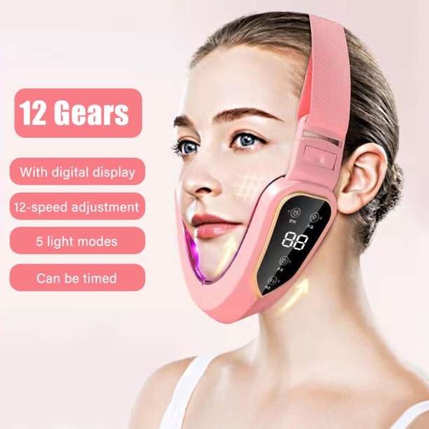 Dispositivo de elevación facial Terapia de fotones LED Adelgazamiento facial Masajeador de vibración Doble barbilla en forma de V Máquina facial de elevación de mejillas Salud