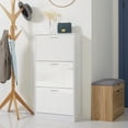 thumbnail image 2 of HOMCOM Narrow Shoe Storage Cabinet with 3 Flip Drawers and Adjustable Shelves, 2 of 10