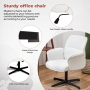 Homy Casa Criss Cross Office Chair, Vanity Makeup Desk Chair for Bedroom, Office, Apartment, Beige