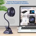 thumbnail image 4 of Miniventilador con clip Mikikin USB, funciona con pilas de 2000 mAh, 4 of 7