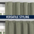 thumbnail image 3 of Sun Zero Treviso Linen Blend Magnetic Closure 100% Blackout Back Tab/Rod Pocket Curtain Panel, 40"W x 84"L, Moss Green, 3 of 10