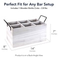 thumbnail image 7 of American Art Decor The Wine Bar Wood Crate Bottle Holder - White & Black 6-Bottle Rustic Storage Box with Metal Handles - Decorative Wooden Bar Accessory Gift for Adults, Man Caves, or Wine Lovers, 7 of 7