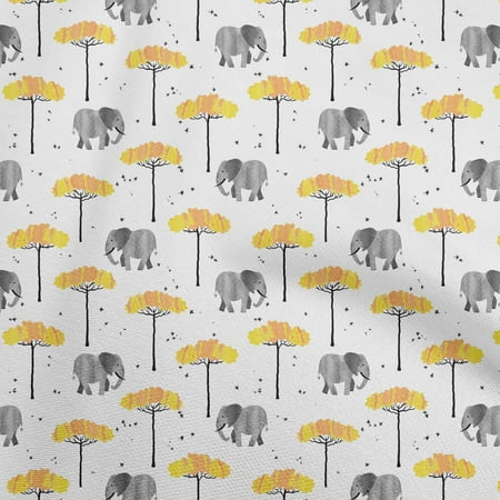oneOoneCottonPoplinTwillYellowFabricKidsAnimalDiyClothingQuiltingFabricPrintFabricByYard56InchWide