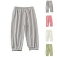 thumbnail image 4 of Odeerbi 6M-4Y Toddler Boys Girls Ice Silk Cropped Pants Summer Casual Lantern Pants Solid Color Breathable Pants, 4 of 5