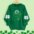 thumbnail image 2 of Womens St Patricks Day Tops Clover Shamrock Four Leaf Shirt Crewneck Long Sleeve Pullover Irish Green Sweatshirt Festival Tops, 2 of 5