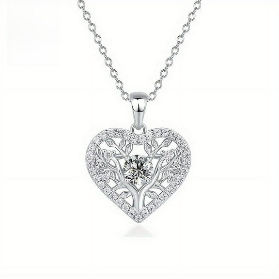 SEPARQI 1pc Elegant 925 Sterling Silver Moissanite Heart Pendant Necklace, 0.5 Carat, Women'S Fashion Luxury Jewelry for Daily Wear, Parties, Christmas, Wedding, Anniversary Gift