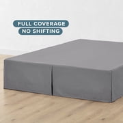 Bare Home Double Brushed Bed Skirt - Premium 1800 Collection - 15-inch Drop - Queen, Gray