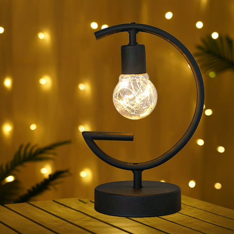 Battery Operated Lamp, Battery Powered Cordless Nightstand Lamp, Portable  Metal Cage Night Light for Living Room Bedroom Dining Room Patio Hallway