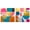 Gallery Wrapped, variant on Dynamic Geometric Flow Canvas Print Colorful Wall Decor Set by Art Remedy, Silver Frame, 16 x 16