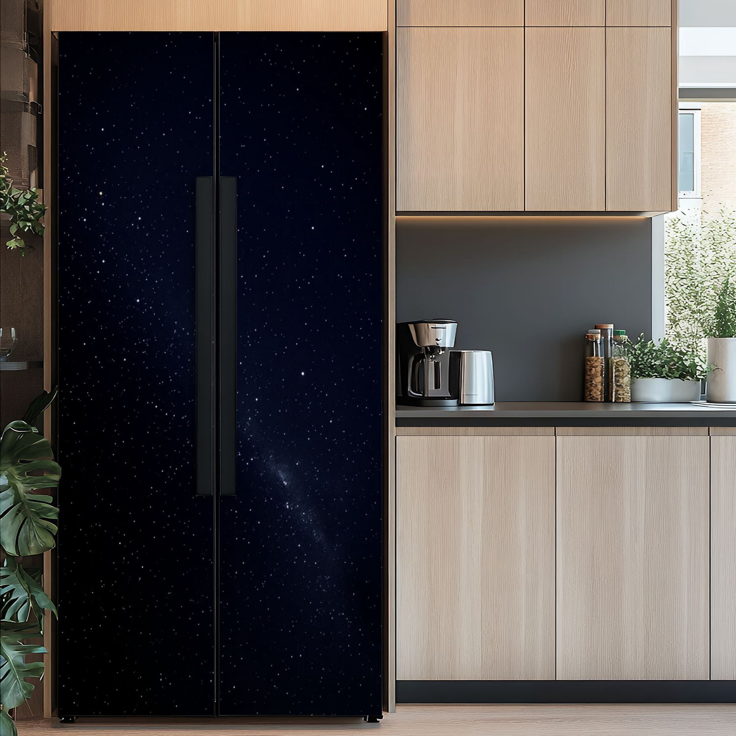 Self Adhesive Vinyl Refrigerator Wrap Set Very sky Door Mural Removable Fridge Sticker Peel and Stick&nbsp;Full Door Cover Decal Kitchen Bar Decor