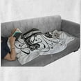 thumbnail image 6 of Letter T Soft Flannel Fleece Blanket, Symmetrical Uppercase Letter in Renaissance Art Style Ornamental Monochrome, Cozy Plush for Indoor and Outdoor Use, 50" x 60", Black Grey White, by Ambesonne, 6 of 6