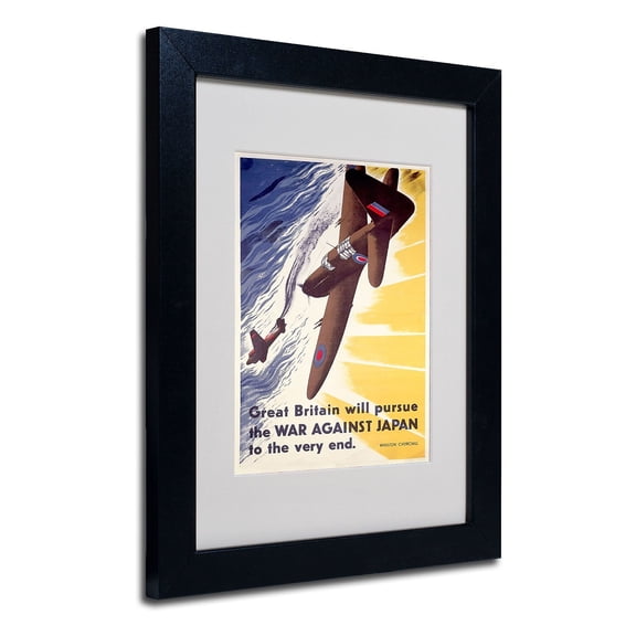 Trademark Fine Art "Britain Will Pursue War Against Japan" Canvas Art, Black Frame