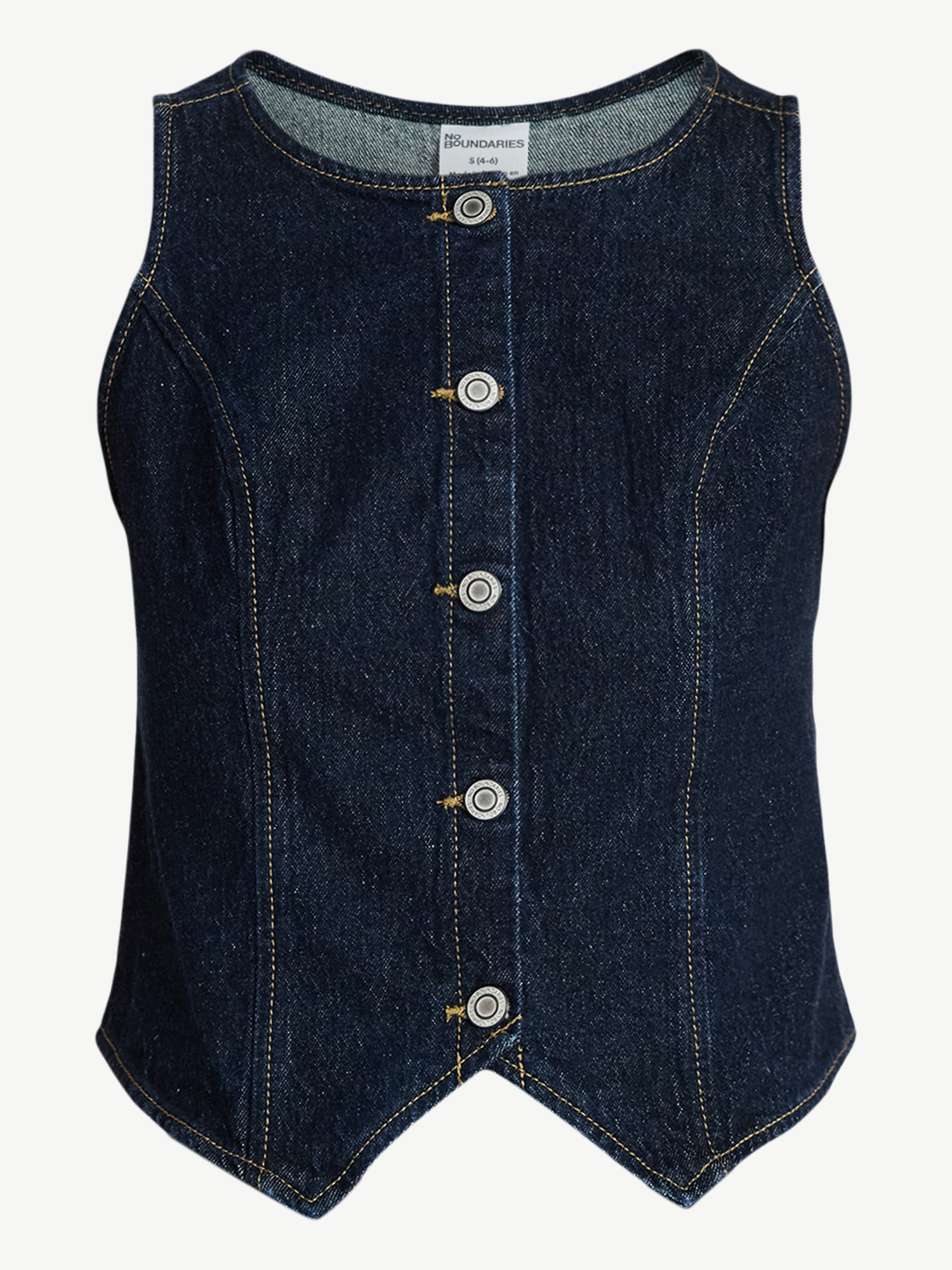 No Boundaries Cropped Denim Vest, Women’s XXS-XXL