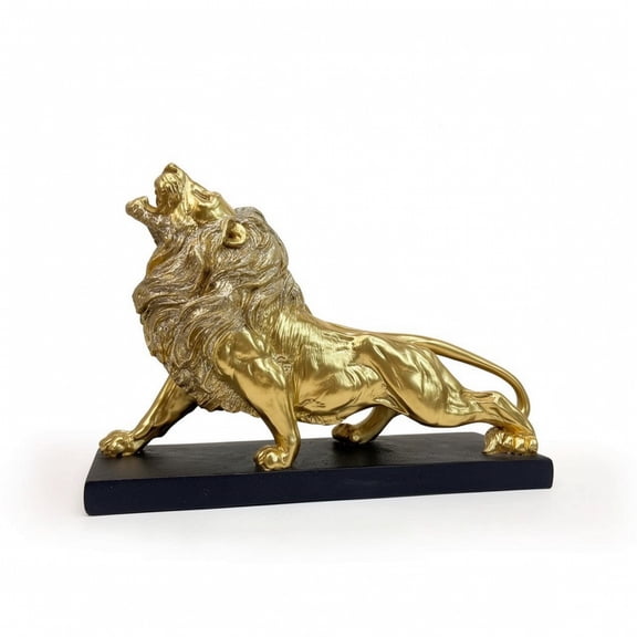 harayaa Lion Statue Sculpture Figurine Resin Material Compact Size for Office Desk Entryway Bookshelf