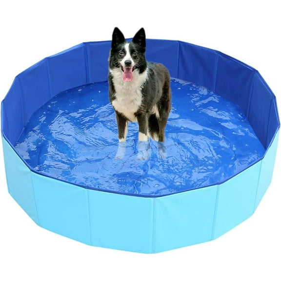 Uosia Foldable Dog Swimming Pool, Large Bathing Tub for Dogs with Collapsible Bath Pool