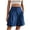 Blue, variant on Women's Summer Dressy Casual Elastic Waist Wide Leg Suit Tailored Shorts Comfy Elagant Work Trouser Shorts Hot Pink,S