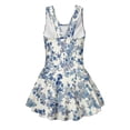 thumbnail image 5 of COEQINE Girls One Piece Swimsuit with Skirt Sleeveless Cute Skirted Bathing Suit Hawaiian Swimwear for Kids 3-4 Years, Summer Swim Dress for Water Play, Blue Beige Floral, 5 of 8
