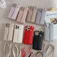 thumbnail image 3 of Wallet Card Holder Cover Crossbody Neckband Lanyard Wristband Wallet Leather Phone Case for iPhone 14 Pro Max, 3 of 6