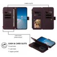 thumbnail image 3 of PU Leather Wallet Case for Motorola Moto G Play 2025 6.8",9-Card Holder, Zipper Bills Slot, Magnetic Shoulder Strap & Wristlet Cover,Dark Purple,For Moto G Play 2025, 3 of 9