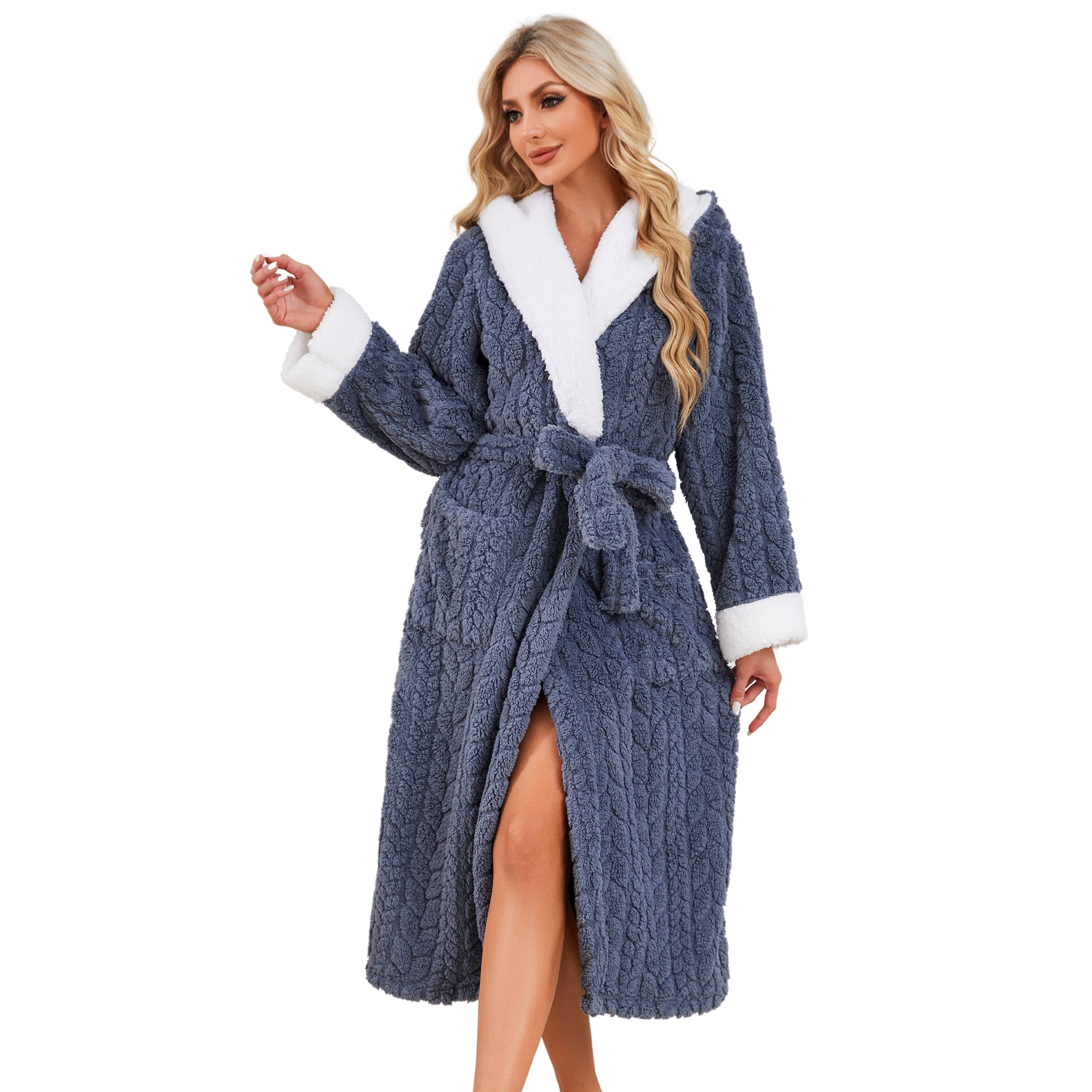 blue star dressing gown Women's Stars Soft Fleece Tie Robe Dressing Gown with Hooded Ears in E Tokyo Laundry