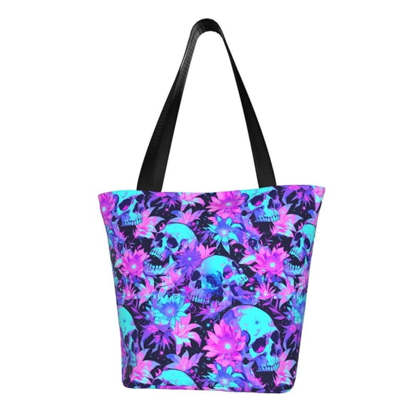 Easygdp Flower Happy Skull Shoulder Bags for Women,Crossbody Bags Shoulder Purse Handbag for Women