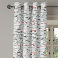 thumbnail image 2 of Ambesonne Love Grommet Curtain, Calligraphy Hearts Stars, 50" x 72", Grey Black Red, 2 of 6