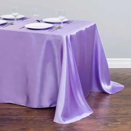 

BITFLY Satin Tablecloth 57x71Inches Rectangular Table Overlay Cover Bright Silk Tablecloth Smooth Fabric Table Decor for Wedding Banquet Table Decoration