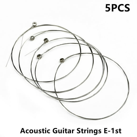 5 Pcs Single Guitar Strings for Acoustic Guitars - E Plain Steel .012 Replacement