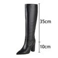 thumbnail image 2 of EINCcm Fashion Large Size Boots Women Autumn Long Tube High Heels Shoes Boots Pointed Boots Knight Boots Wine,47, 2 of 8