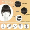thumbnail image 3 of Clip in Bangs for Women 100% Human Hair Extensions French Bangs Flat Neat Bangs Fringe with Hairpieces Clip on Curved Bangs for Daily Wear, 3 of 7