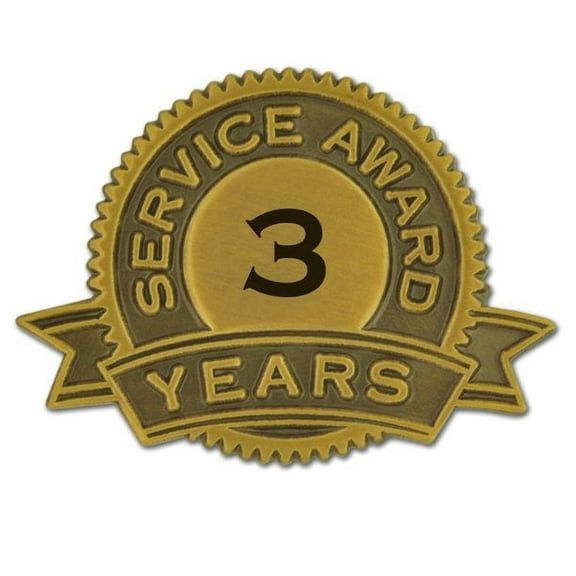PinMart's 3 Year of Service Award Lapel Pin - 1 Piece