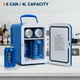 thumbnail image 4 of AstroAI Mini-Frigo, Réfrigérateur Électrique Portable 4 Litres/6 Canettes CA/CC pour Soins de la Peau, Boissons, Maison et Voiture, Bleu, 4 of 11