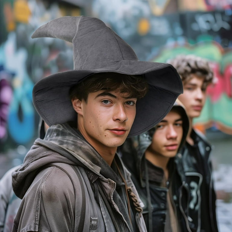 Adult Gray Wizard Hat Witch Large Sorcerer Costume Hats Accessory