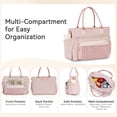 thumbnail image 4 of Holuxer Insulated Lunch Bag Women, Adult Lunchbox Womens, Large Leakproof Cooler Bag for Work Picnic Beach, Reusable Lunch Tote Bags with Adjustable Shoulder Strap Cup Holder (Pink), 4 of 8