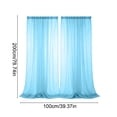 thumbnail image 3 of Blue Sheer Curtain Panel 55x90 Inch, Light Filtering Voile Window Drape, Rod Pocket Semi-Transparent Privacy Curtains for Bedroom Living Room, 3 of 6