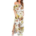 thumbnail image 1 of YVH Womens Off The Shoulder Ruffle Party Dresses Side Split Beach Maxi Dress, 1 of 5
