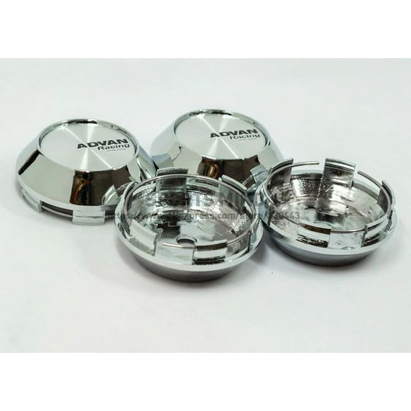 4pcs 68mm Advan Racing Rim Caps Wheel Center Caps Hub Caps Emblems Silver Chrome