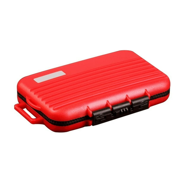 Estuche de almacenamiento para tarjetas SD 24 ranuras Portatarjetas de memoria a prueba de agua Caja de almacenamiento portátil de plástico CF TF, rojo kenally EL001147-02