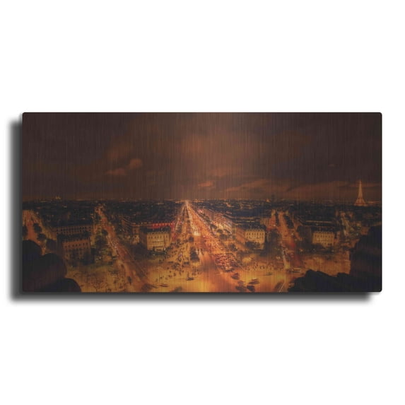 Luxe Metal Art 'From Arc De Triomphe' by Sebastien Lory, Metal Wall Art, 48"x24"